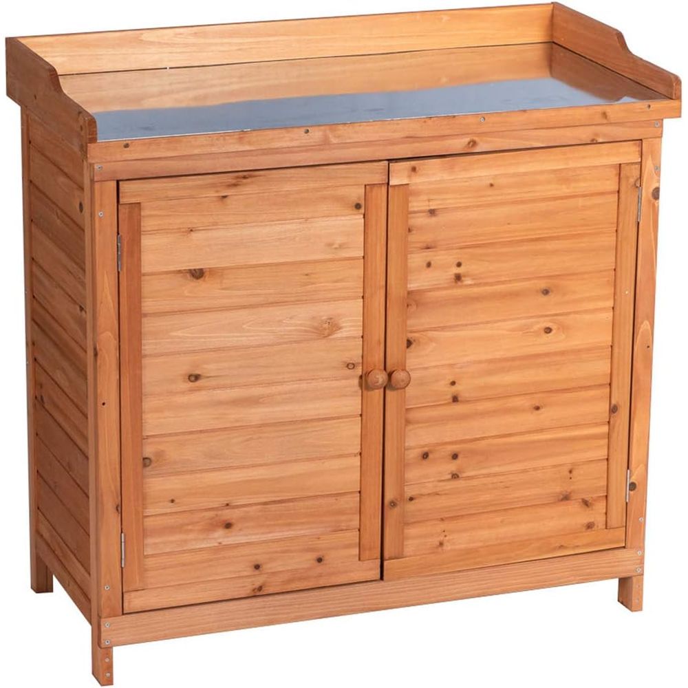 Workbench Woodworking - Outdoor Patio Wood Storage Cabinet with