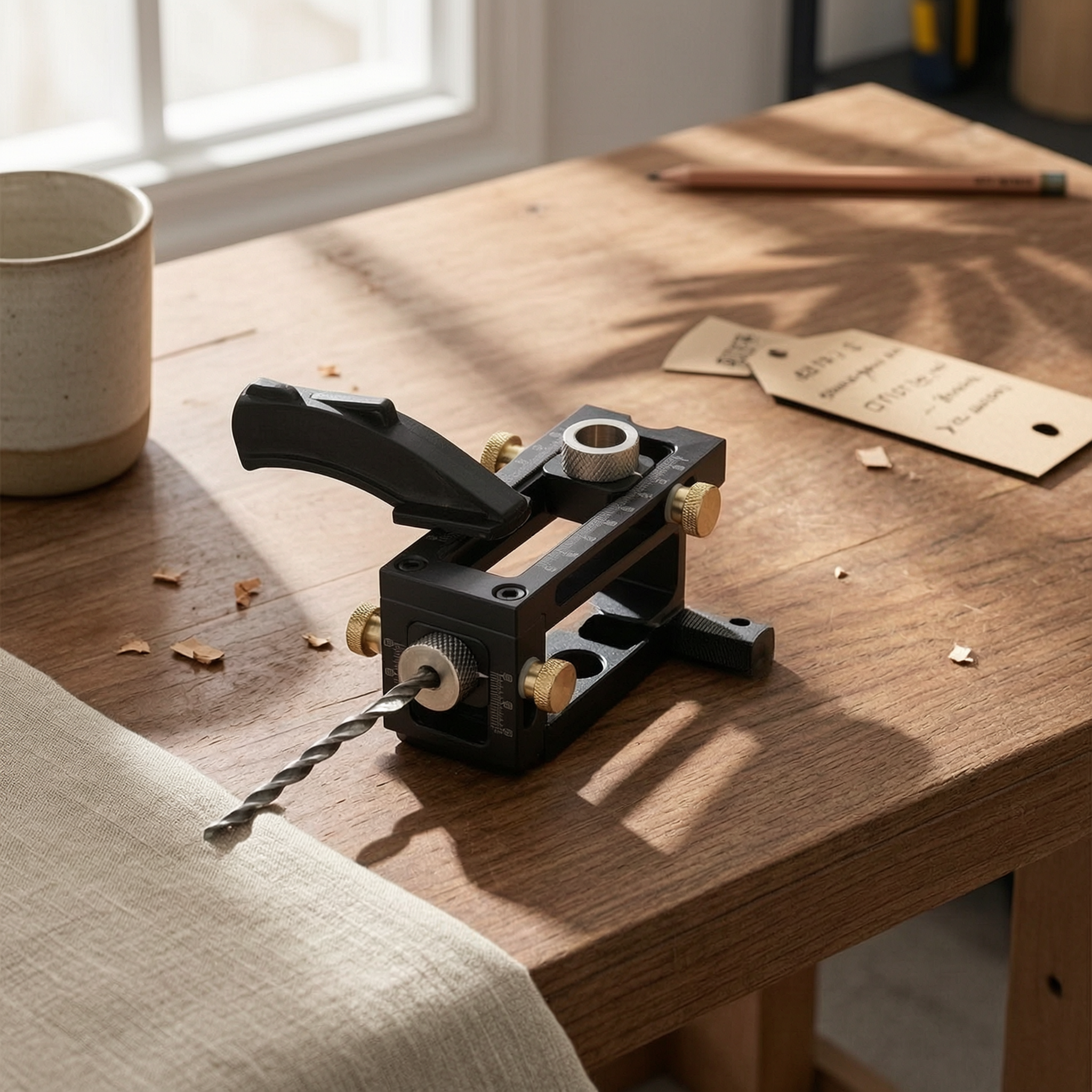 Woodworking Joint - Bed Screw Drilling Jig Precise Positioning