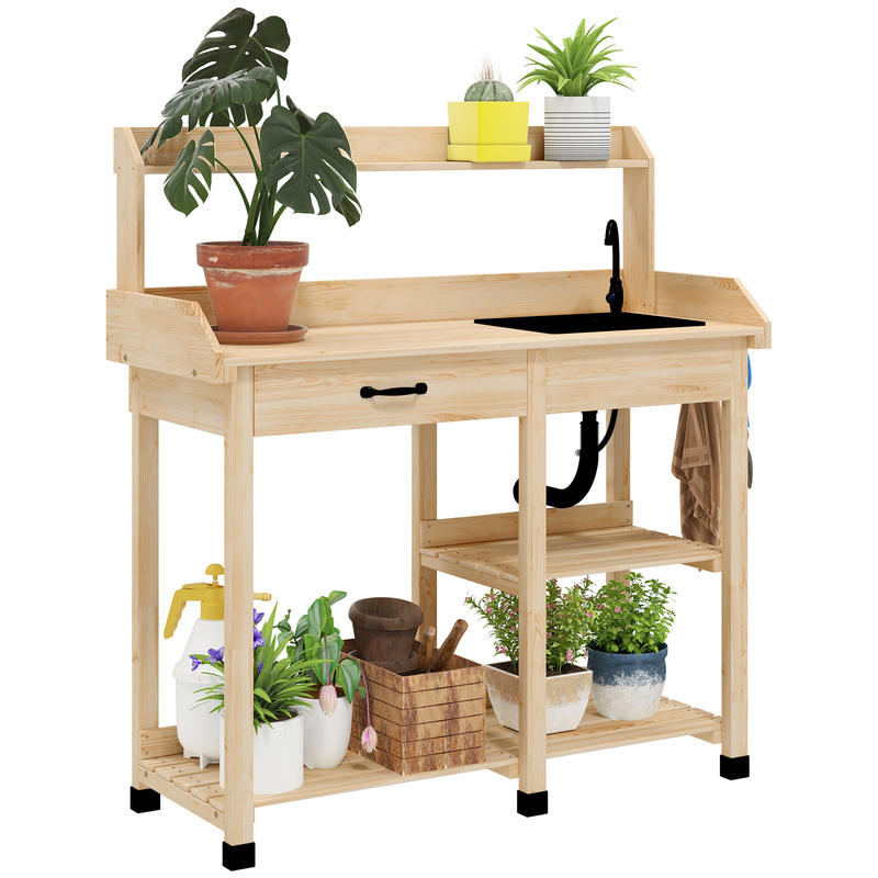 Potting Bench Table, Outdoor G - Workbench Woodworking review and price