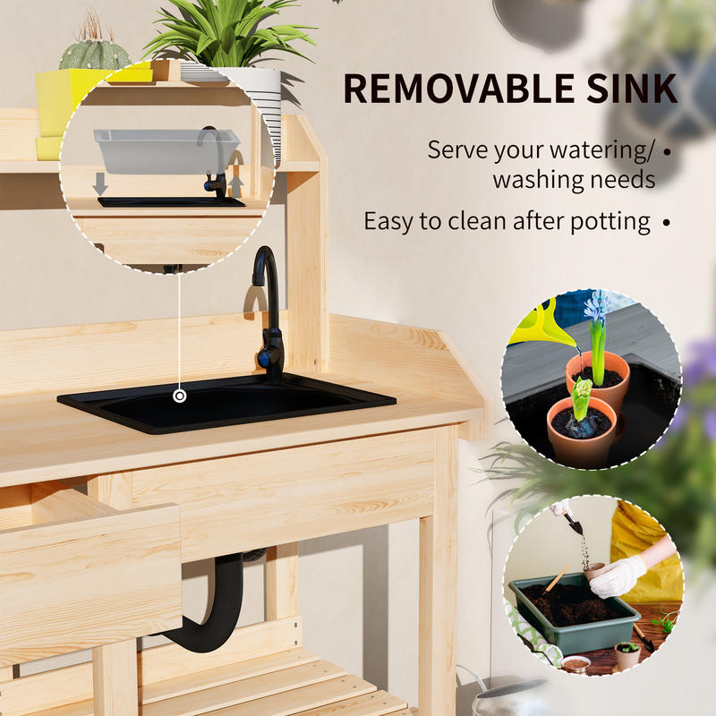 Potting Bench Table, Outdoor G - Workbench Woodworking review and price