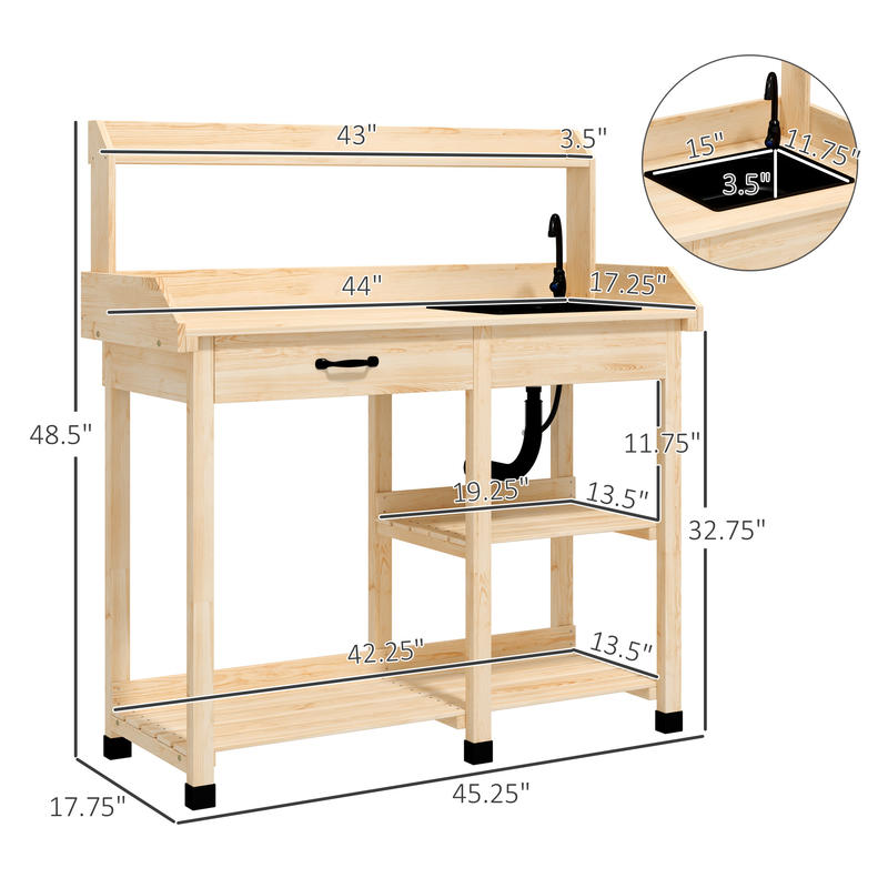Outsunny Potting Bench Table,  - Workbench Woodworking review and price