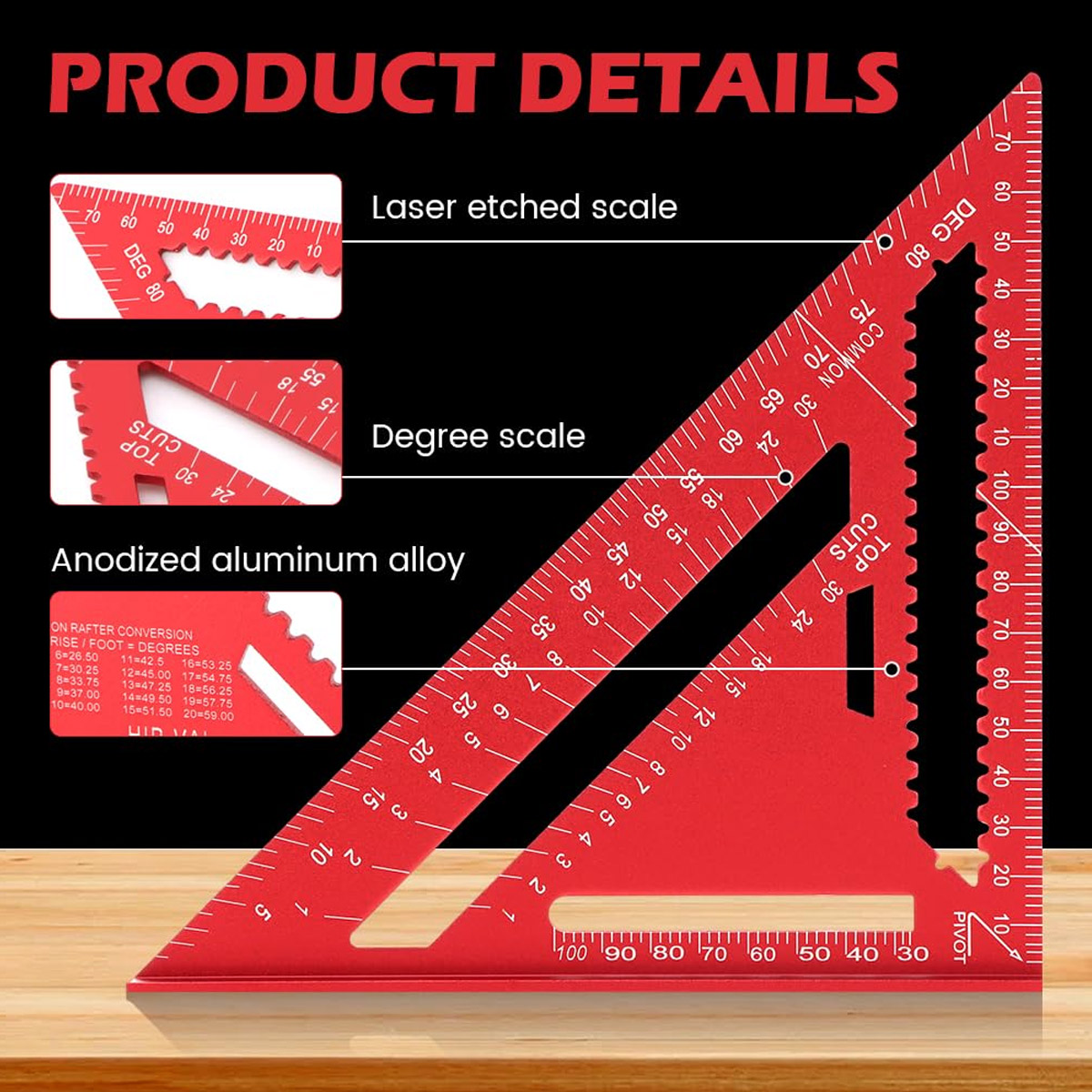 Aluminum Alloy Speed Square Hi - Woodworking Basic Tools review and price