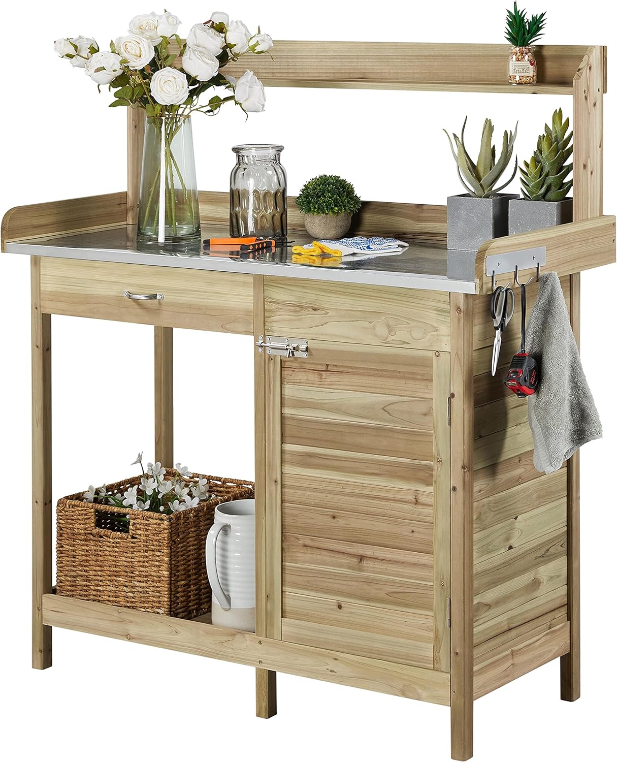 Outdoor Potting Bench Table, G - Workbench Woodworking review and price