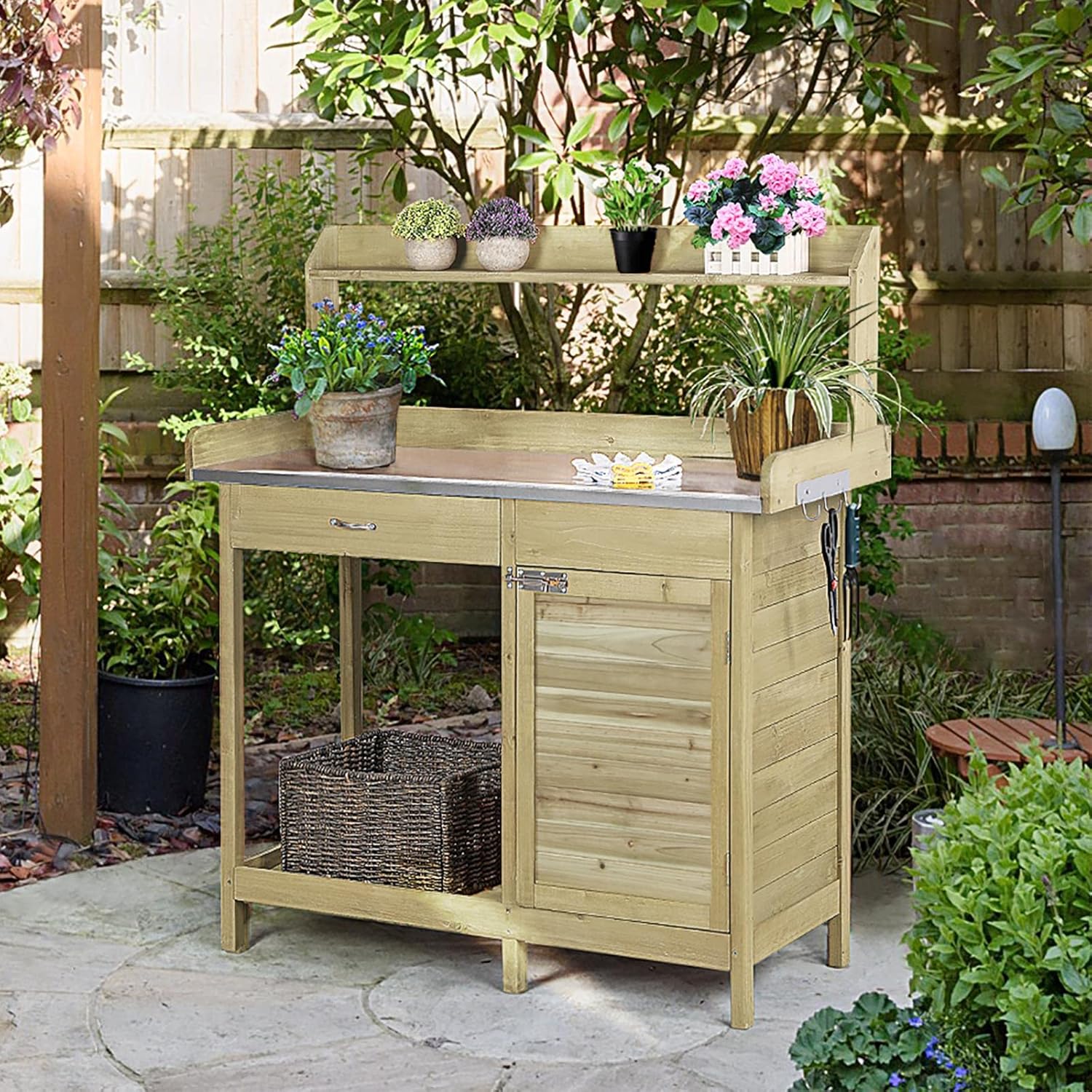 Outdoor Potting Bench Table, G - Workbench Woodworking review and price
