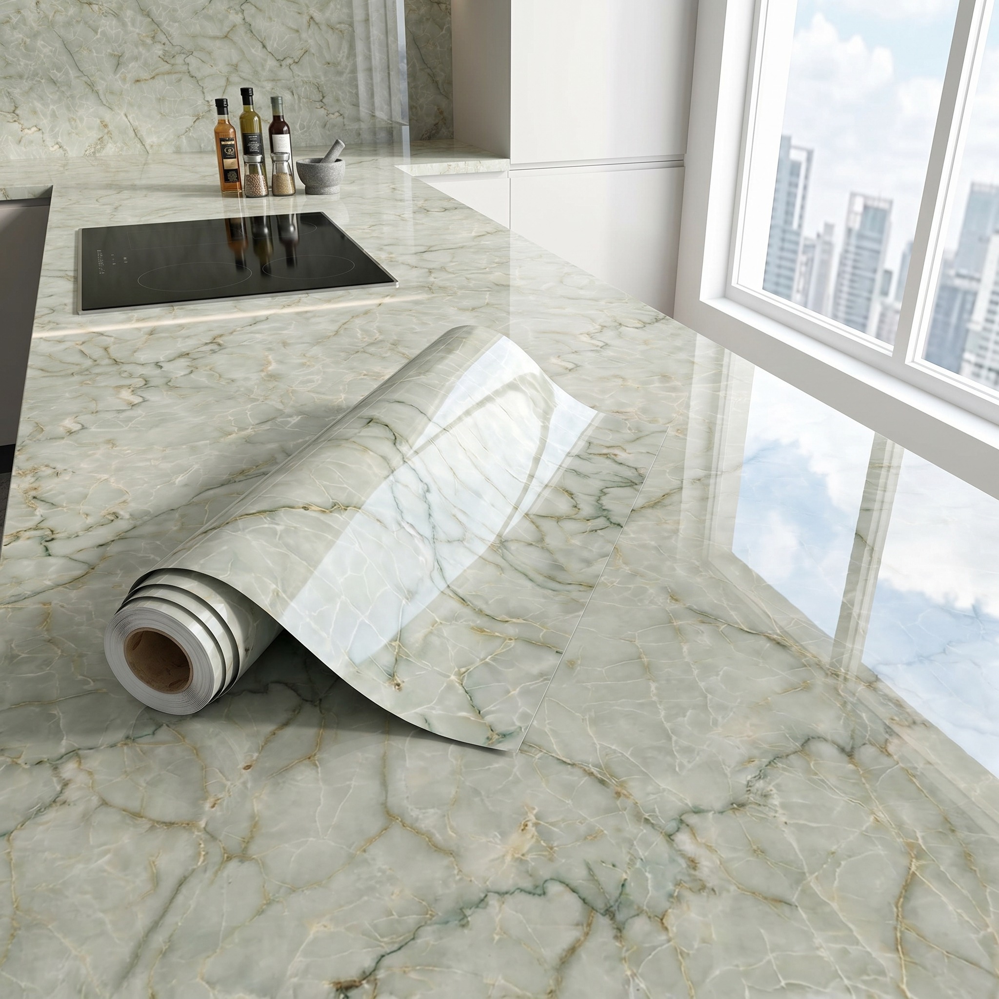 Marble Self Adhesive Wallpaper - Woodworking Oil Finish review and price