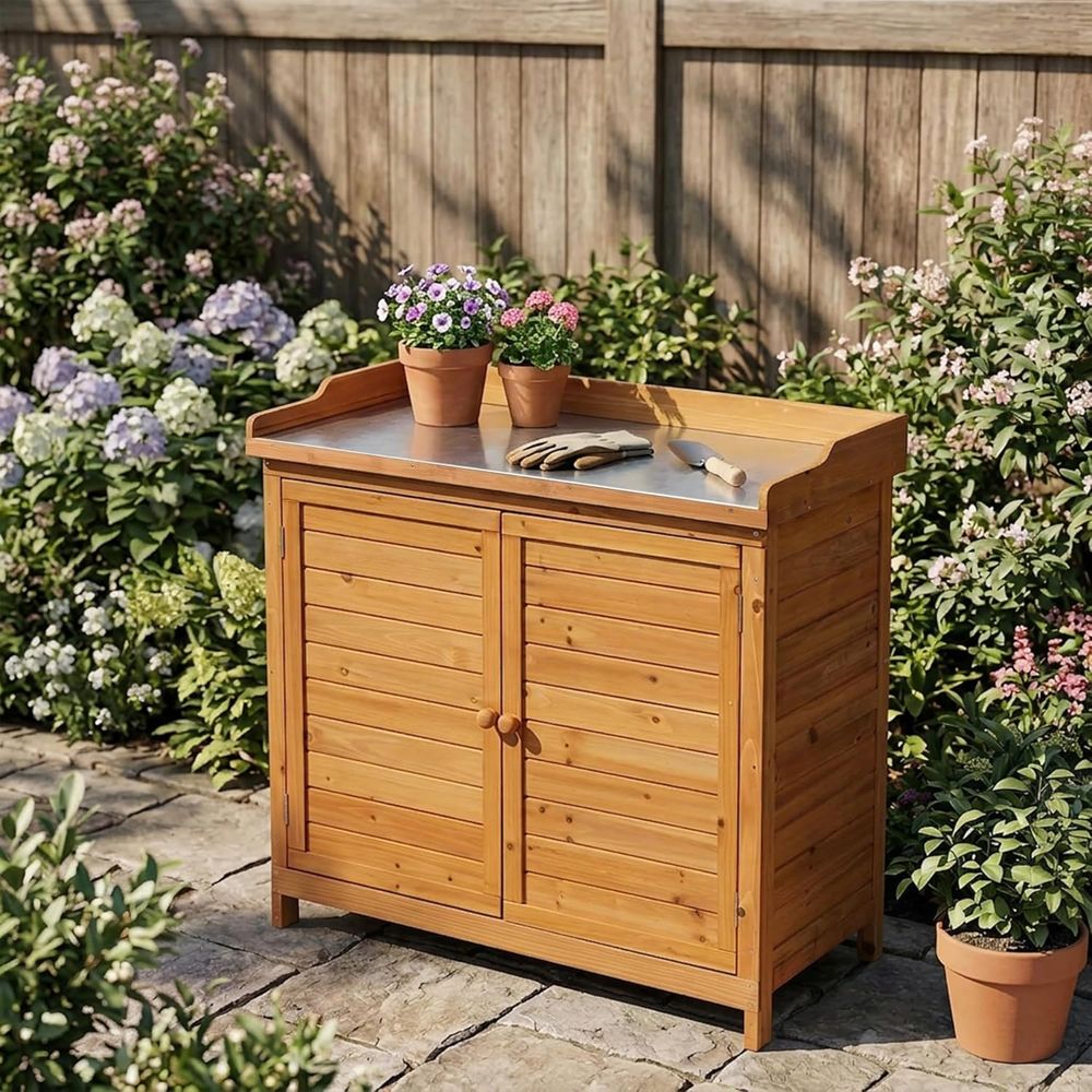 Outdoor Patio Wood Storage Cab - Workbench Woodworking review and price