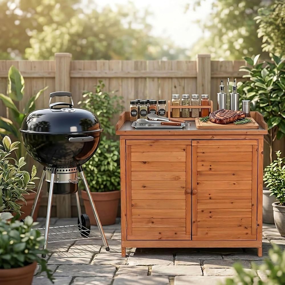Outdoor Patio Wood Storage Cab - Workbench Woodworking review and price