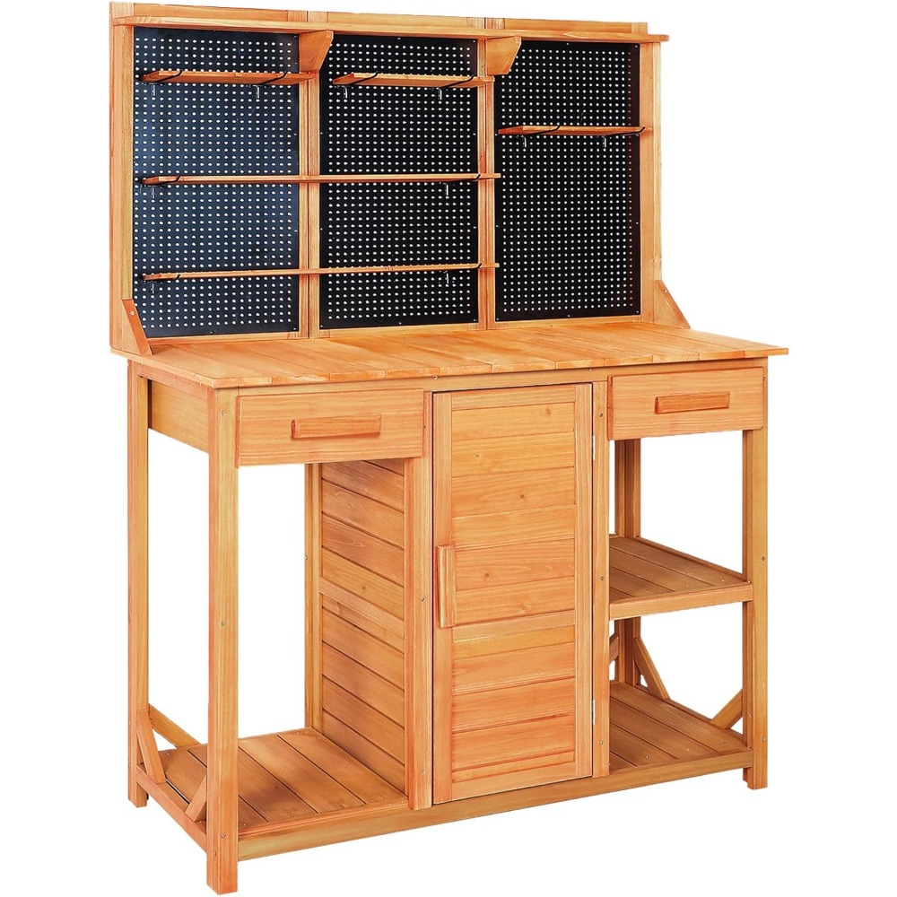Outdoor Potting Bench,Wooden P - Workbench Woodworking review and price