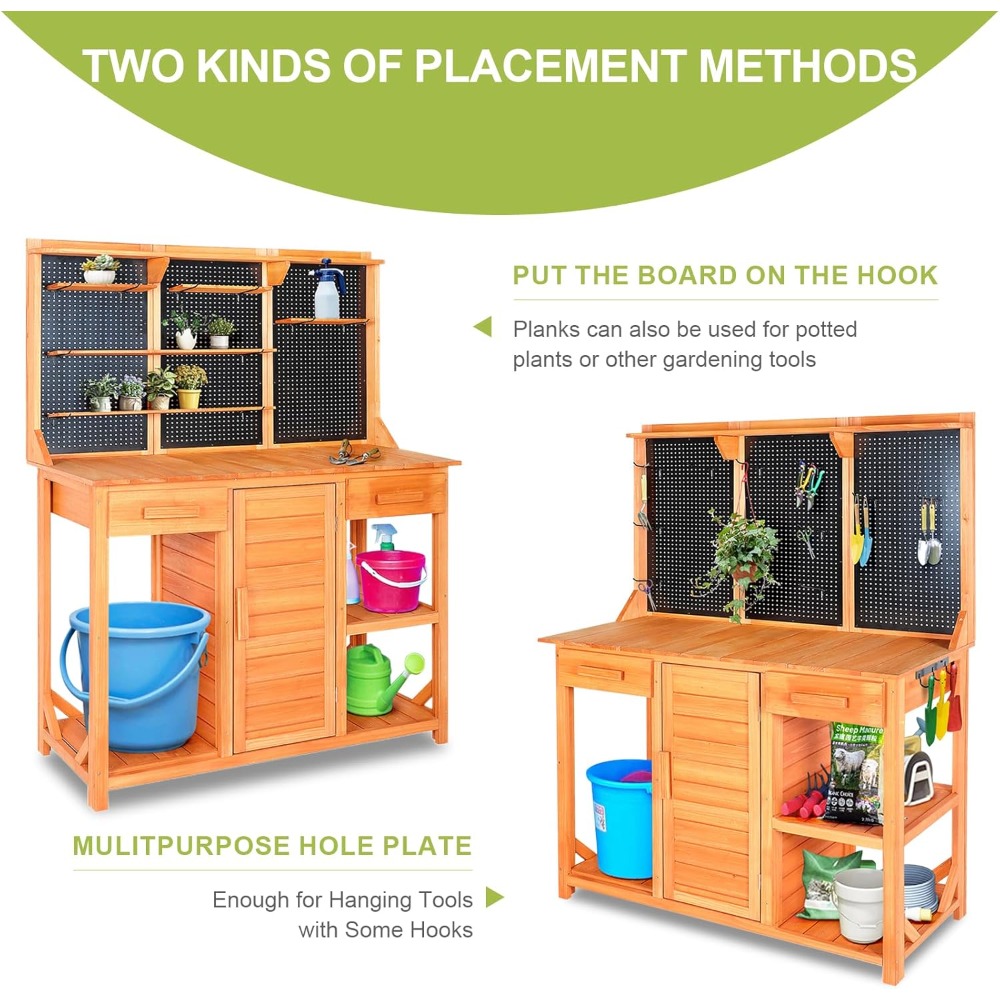 Outdoor Potting Bench,Wooden P - Workbench Woodworking review and price