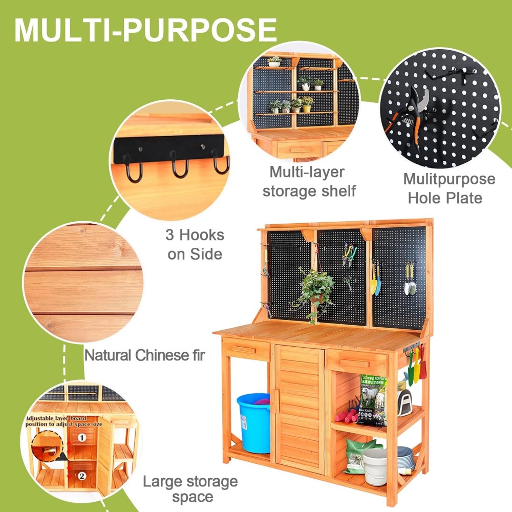 Outdoor Potting Bench,Wooden P - Workbench Woodworking review and price