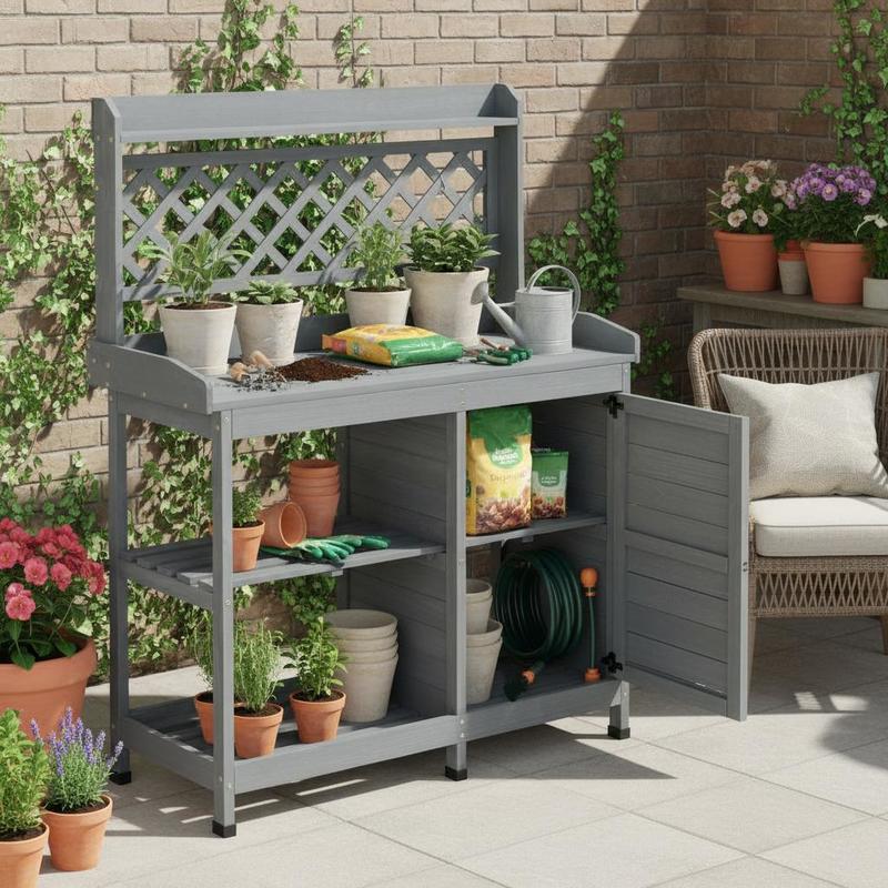 Potting Bench Table, Outdoor G - Workbench Woodworking review and price