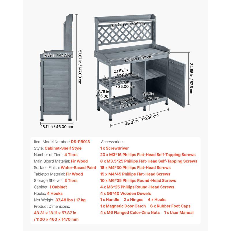 Potting Bench Table, Outdoor G - Workbench Woodworking review and price
