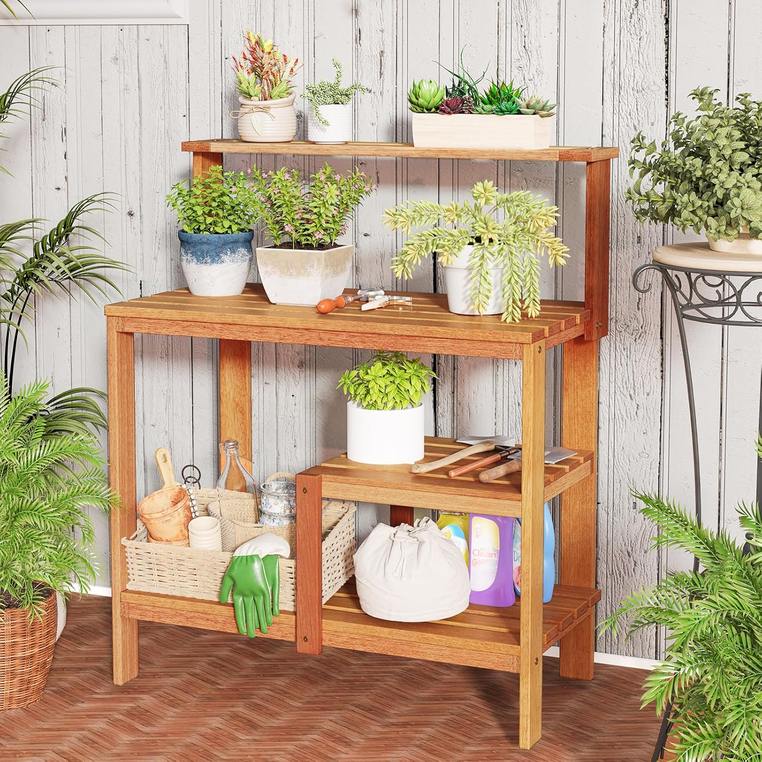 Potting Bench Table, Outdoor W - Woodworking Oil Finish review and price