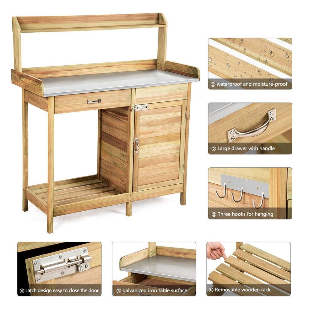 Garden Wooden Work Station Pot - Workbench Woodworking review and price
