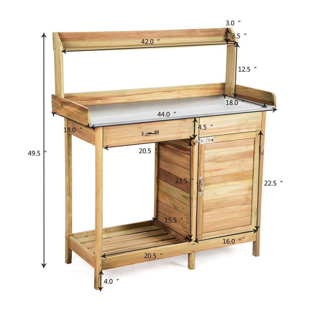 Garden Wooden Work Station Pot - Workbench Woodworking review and price