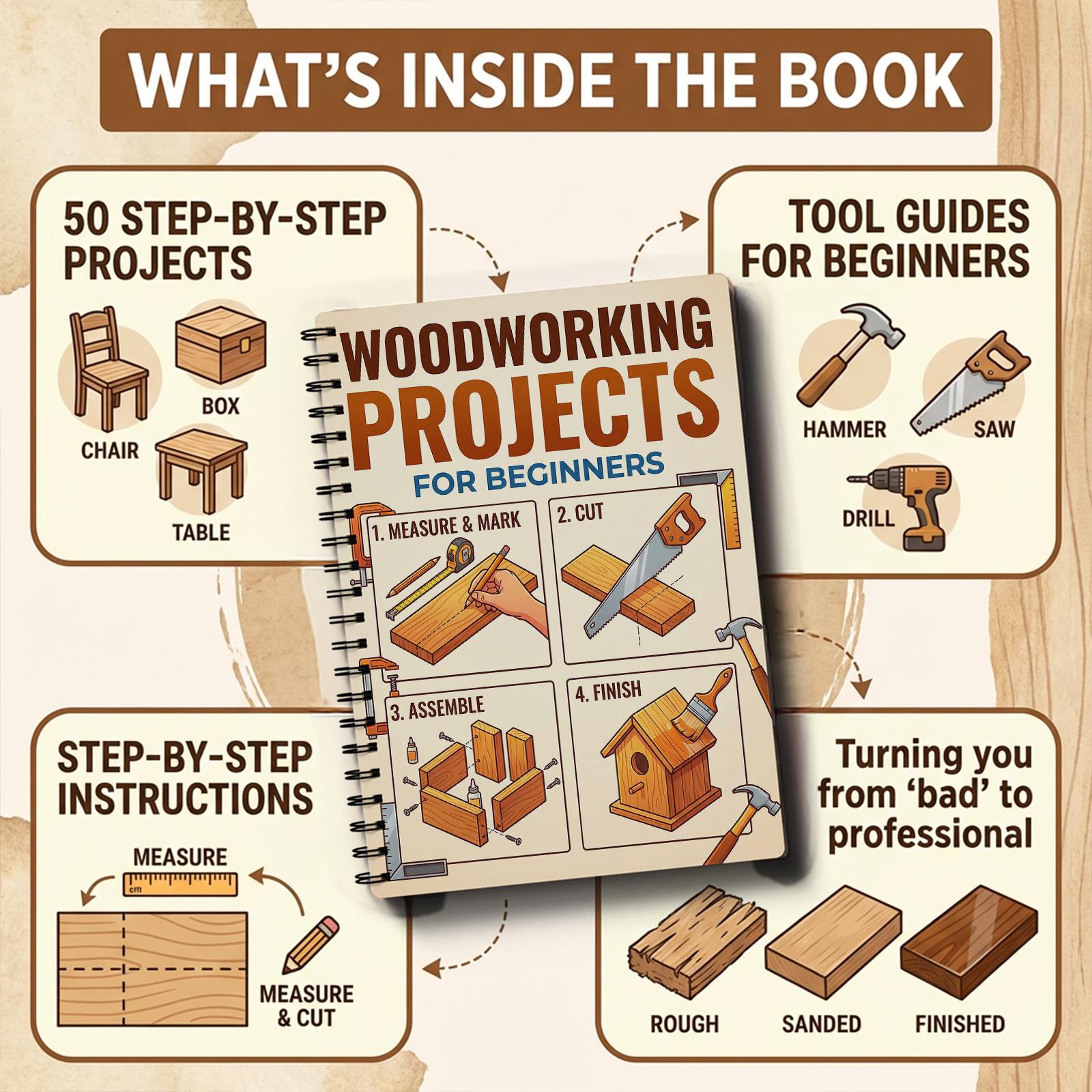 Woodworking Book for Beginners - Woodworking Basic Tools review and price